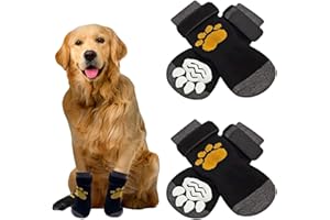 YIQICOMLE 2-Pair Anti-Slip Dog Socks with Adjustable Strap - Paw Protector for Licking, Indoor & Outdoor Walking
