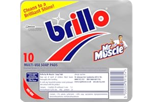 MR MUSCLE Lot de 10 tampons de laine d'acier savonneux Brillo multi usages