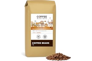 Coffee Masters All Day Blend Espresso Coffee Beans 1kg - Medium Roast for Strong and Full Bodied Drink - Whole Bean, Ideal for Barista Machines