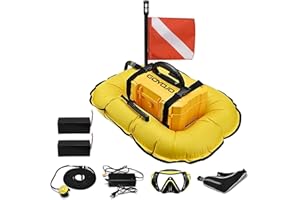 GOYOJO Sistema de buceo recargable de 5,5 horas con manguera de 10 m y regulador de respiración de buceo, máquina de buceo desmontable, para buceo recreativo y pesca