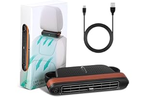 Kwak's Tragbarer Autositz-Ventilator mit 3-Geschwindigkeiten, Rücksitz-Kühlventilator für SUV-LKW und Autos