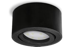 ‎SSC-LUXON SSC-LUXon CELI-1B LED Aufbaustrahler schwarz schwenkbar - flach, rund & gebürstet - Aufbauspot inkl. LED 4W neutralweiß 230V