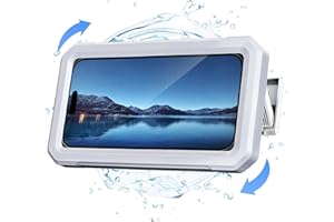 Coolpow Funda Impermeable Móvil para Ducha [480° Ajustable] Soporte de Pared de Móvil para Ducha, Impermeable IPX6 Soporte de Baño para 4 a 7" Smartphone