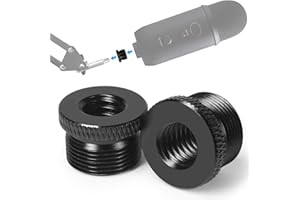 Frgyee - Pack de 2 Adaptadores Roscados de 5/8" Macho a 3/8" Hembra de Tornillos de Micrófono para Blue Yeti/Blue Snowball/Blue Yeti X Soporte de Micrófono (negro)