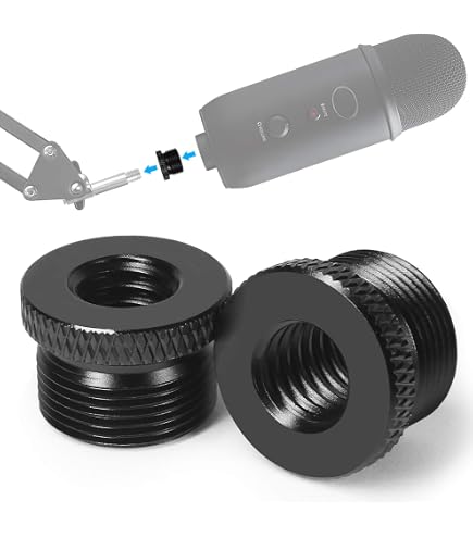 4 Adaptateurs Filetés 1/4 Mâle Vers 3/8 Femelle – Pour Micro, Trépied, Caméra, En Alliage Aluminium Noir