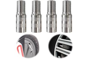 DALAETUS 4 Piezas Extensiones de Válvula Coche, Prolongadores de Válvula 27 mm, Adaptador de Extensión de Valvula con Rosca, Adaptador de Válvula Cobre para Scooter, Coche, Moto