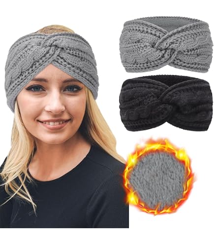 Stirnband Damen Winter, 2 Stück Gefütterte Fleece Produktbild-Vorschau 12