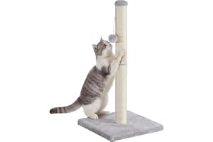 Feandrea Hög Klöspelare för Katt, Naturlig Sisal, Bas med Leksak