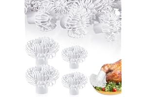 DIANELHALL 30 Pcs Decorative Paper Holders for Chops Turkey Leg Paper Pork Chop Frills Turkey Frills Paper Pork Lamb Chop Frills Small Chicken Leg Holders for Rib Roast Culinary Food Presentation, 2 Sizes