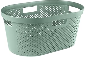 CURVER Panier de rangement Infinity 40L - Rangement Multiusage, Empilable et Emboîtable - 26,5 x 58,5 x 38 cm - Nouveau Vert