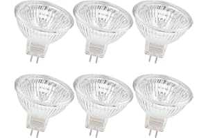 EKSAVE MR16 Halogen Bulbs 12V 50W GU5.3 Bi-Pin Base Spotlight Dimmable Warm White 2700K（6 Pcs）