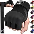 WYOX Boxing Wraps MMA Gloves Inner Boxing Gloves for Women & Men - EZ-Off & On - Thick Knuckle Padding - Breathable Fabric (Black, S/M)