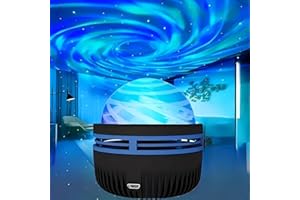 RUUTCASY Proiettore aurora boreale, proiettore aurora della galassia settentrionale, proiettore stella con telecomando, luce notturna colorata RGB vortice galassia, proiettore luce per la decorazione della