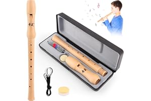 TOSAVGA Blockflöte aus Holz Sopranblockflöte Holz Blockflöte im Deutschen Griffweise, Kinder, Erwachsene, Flöte für Anfänger, 8-Loch-Flöte, Blockflöte kinder mit Reinigungsset、Bedienungsanleitung