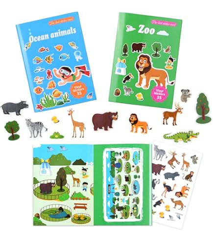 CutteeyFyry 4 stuks Stickerboeken per nummer voor kinderen van 4-8 jaar, jongens/meisjes stickerboeken met verhalen om intelligentie te verbeteren, vliegtuigactiviteitenboek voor kinderen, meisjes