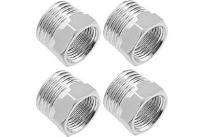 YOGAZEN 4 Stück Reduzierstück 1/2 auf 3/8 Zoll, Adapter 1/2 zoll auf 3/8 zoll, Edelstahl Reduzierstück Gewindefitting, Außengewinde-Innengewindeverbindungen, Geeignet für Industrie, Rohre, Wasser Usw