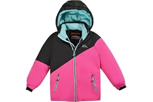 SMONTY Mädchen Skijacke Wasserdicht Winterjacke Mädchen Warm Kinder mit Kapuze Winterjacke 6-16 Jahre