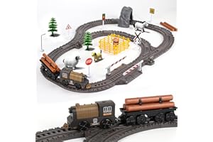 LZDMY Kids Train Track Toy Set for 2+ Years Old, Toddlers Educational Construction Toys for Aged 2-5, Electric Train Track Playset with Variable Track, Boys Girls Birthday Gifts