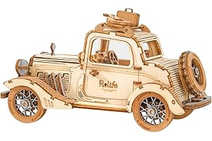 Rolife 164 sztuk drewniane puzzle dla dorosłych modelarstwo samochód zestaw modelarski dla dorosłych drewniane puzzle DIY 3D puzzle samochodowe w stylu vintage