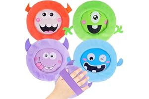 ‎HILPH Hilph Kühlpads Kinder Kühlpacks mit Gummiband, 4 Kleine Ungiftig Gel Kühlakku Monster Kinder Coolpack für Verletzungen, Schmerzlinderung, Fieberkühlung, Beulen, Weisheitszähne, Kalt Warm Kompresse