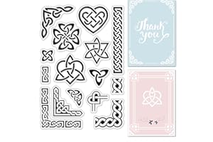 craspire Sert Knot Tampons Transparents Sert Knot Étoile à Cinq Branches et Cœur Transparent Silic1 Tampon Tampon en Caoutchouc pour Scrapbooking Anniversaire Album Photo Thanksgiving Card Making