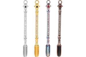 Cosmeria Set di 4 mini cucchiai in metallo, pala per erbe aromatiche, spezie, polvere, ciondoli per gioielli, colore arcobaleno, multicolore, L