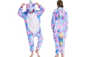 Giugio Costume pigiama per bambini, costume Onesie Jumpsuit con cappuccio, per bambini, Unicorno Onesie, tuta da bambina, tuta da notte per cosplay, carnevale, feste, Halloween, Natale
