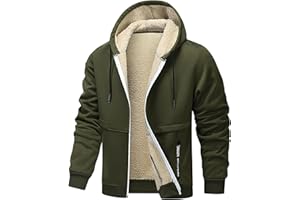 AEGJEGVD Veste d'hiver Chaude en Polaire pour Homme Veste De SurvêTement avec Capuche ÉLéGante Couleur Unie Fleece Veste De Transition Grandes Tailles Manteaux Blouson Thermique Travail Sport Sweat