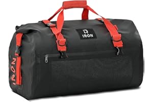 BORLENI Bolsa Moto Impermeable Maleta Trasera Moto Bolsa de Sillín Alforja Viaje Drybag Hombre Mujeres para Viajes, Deportes, Ciclismo, Senderismo, Camping, Playa 70L Negro