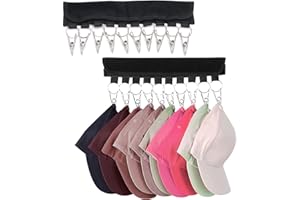 Fahibin 2 Stück Baseball Cap Rack Storage, tragbare Hutaufbewahrung Aufhänger, Hut Organizer Kleiderbügel Kappenorganizer für Hängende Mützen, Socken, Taschen