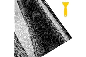 Fondlife Covering Carbone de Voiture forgée,Film Autocollant Adhésif,Carbone de Vinyle, Autocollant Imperméable pour Motos, Les Meubles Décoration (Forgé Noir Brillant, 150 * 30CM)