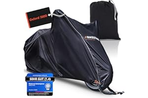 BIKESTARS Motorrad Abdeckplane wasserdicht & Winterfest - Outdoor & Indoor Oxford 300D Stoff reißfest Roller Abdeckung/Zelt - Motorradabdeckung extra stabile Nähte - Motoroller Zubehör 245x105x125cm