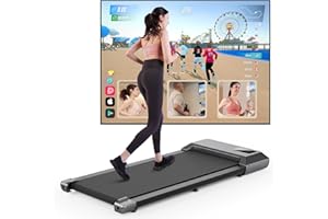 DeerRun Raceable Walking Pad Suitable for High-tech Equipment, Max 136kg Under Desk Treadmill with APP Control, 1864W Running Machine with Multi-Runner Races for Home and Office,Door to Door Delivery