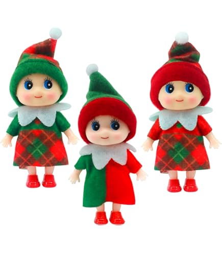 2 Petits Elfes De Noël - Lutins Miniatures Pour Décorer Ou Cacher, Tradition Du Père Noël !