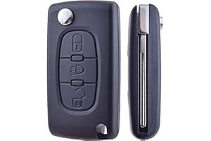ANGOFIZ Coque Clé Pliable 3 Boutons Phare CE0523 Lame HU83 Compatible avec Citroen C2 C3 C4 Picasso C4 Grand Picasso C5 C6 C8 Peugeot 307 407 408 Expert Partner