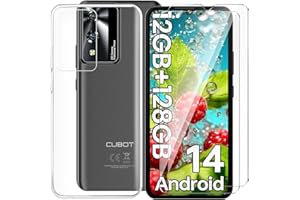 Tsinwe Hülle + 2 Pcs Panzerglasfolie für Cubot A10, Weich Transparent Silikon Handy Hüllen [Stoßfest Kratzfest] [Shock Absorption Schutzhülle] & Schutzfolie Protector Film