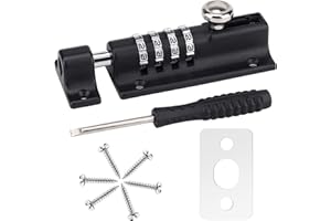 VENGA AMIGOS Combination Locking Bolt,4 Wheel Unique Sliding Lockable,120mm Stainless Steel Thicken Solid Zinc Alloy Door Latch Lock for Garden,Security Gate Lock with Anti-Tamper Screws for Home & Garages