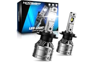 NOVSIGHT H7 Bombilla LED, 13000LM 60W Bombilla LED Exterior, 6500K 300% Blanco Intenso Faros Automotrices y Motocicletas, Repuesto Halógeno y Xenón Kit de Bombilla Automotriz (H7)
