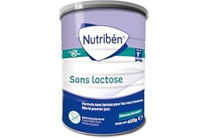 Nutribén Sans Lactose Boîte lait en poudre bébé 400 g | Lait sans lactose bebe dès la naissance | Recommandé en cas d'intolérance au lactose