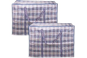 EDATOFLY 2 szt. torby Jumbo, torby na pranie ruchome torby mocny zamek wodoodporna torba do przechowywania wielokrotnego użytku torby na zakupy (niebieska, 60 cm * 45 cm * 20 cm)