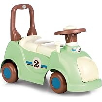 AIYAPLAY Trotteur Voiture Enfant 18-36 Mois – Volant Avec Klaxon, Butée Anti-Bascule, Siège Antidérapant, Charge 25 Kg – Rose – Idéal Pour L’Équilibre