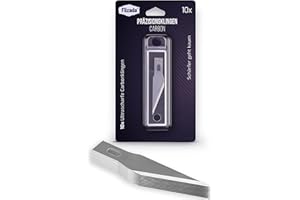 Filzada® 10 lame scalpel - lames de cutter de précision/lames de couteau modelisme/lames de rechange pour bistouri - Lame extra tranchante incluse une boîte de rangement.