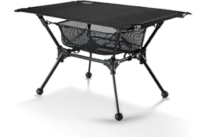 ONETIGRIS Dipper Camping Table, Lightweight Portable Folding Table with Mesh Storage Net, High/Low Options, Ideal for Camping, Hiking, Tailgating, Beach, Picnic, Travel, Backyard