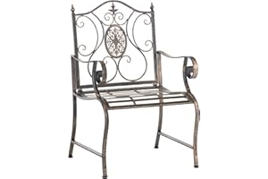 CLP Chaise de Jardin Punjab de Style Rustique I Chaise en Fer laqué I Fauteuil de Jardin particulièrement Stable, Couleur:Bronze