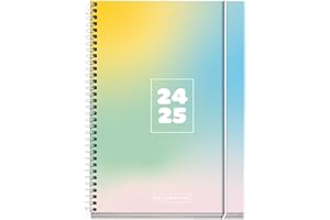 Miquelrius - Agenda Escolar 2024-2025, Septiembre 24 a Junio 25, 117 x 174 mm, Agenda Semana Vista, Cubierta de Cartón Forrado, Agenda 24 25, Espiral Metálico Blanco, Español e Inglés, Year