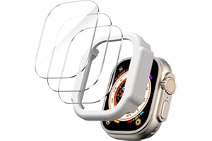 JETech Protector de Pantalla para Apple Watch Ultra 2 (2023) / Ultra (2022) 49mm con Marco de Instalación Fácil, Cristal Vidrio Templado Anti-Arañazos, HD Transparente, 3 Unidades