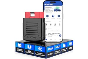 Mucar Obd2 Bluetooth para iOS y Android, BT200 Maquina Diagnosis Coche de Todo el Sistema,Diagnosis Coche Multimarca con 15+ Funciones de Servicio (Oil,SAS)Gratis,Obd2 Diagnosis Actualización Gratuita
