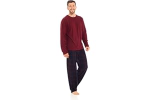 INSIGNIA Mens Fleece Long Sleeve Top Pyjamas Sets