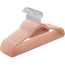 18 Samt Kleiderbügel Mit Clips - Platzsparend Für Hosen & Röcke