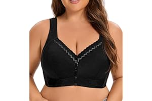 HLYLDL Frauen BHS mit Knopfverschluss Bequeme Spitze Wireless Nahtloser Komfort nach chirurgischer Mastektomie BH in Übergröße